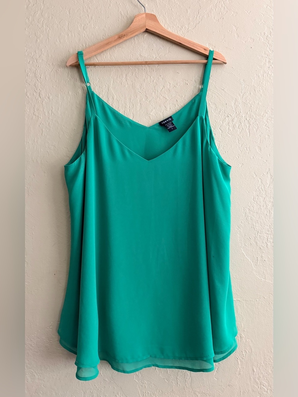 torrid teal V‑neck adjustable strap cami